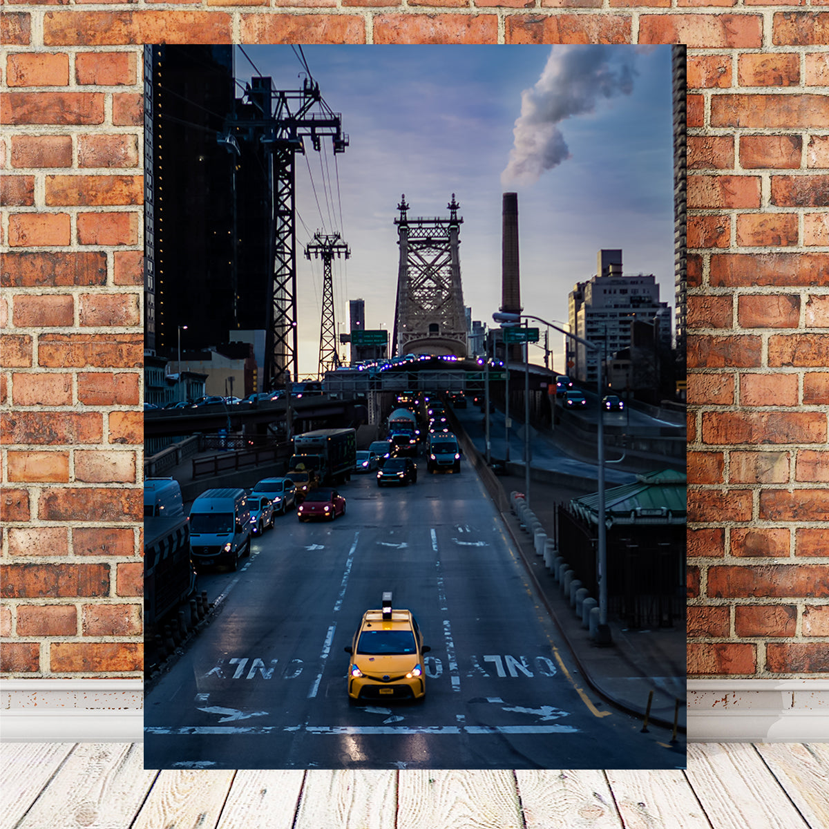 Stunning Queensboro Bridge Yellow Cab Wall Art for Home Decor
