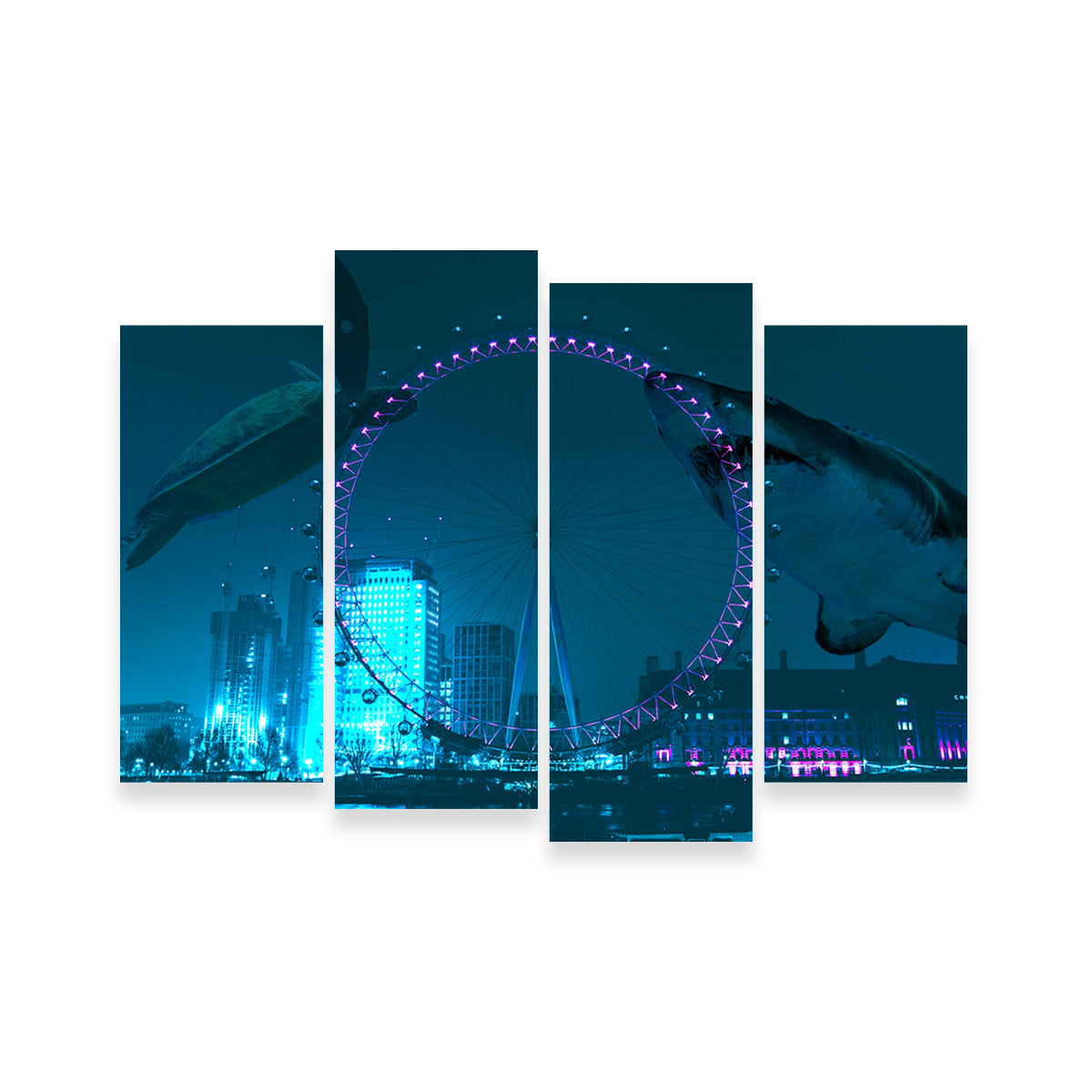 Stunning London Eye Manipulation Wall Art for Home Decor