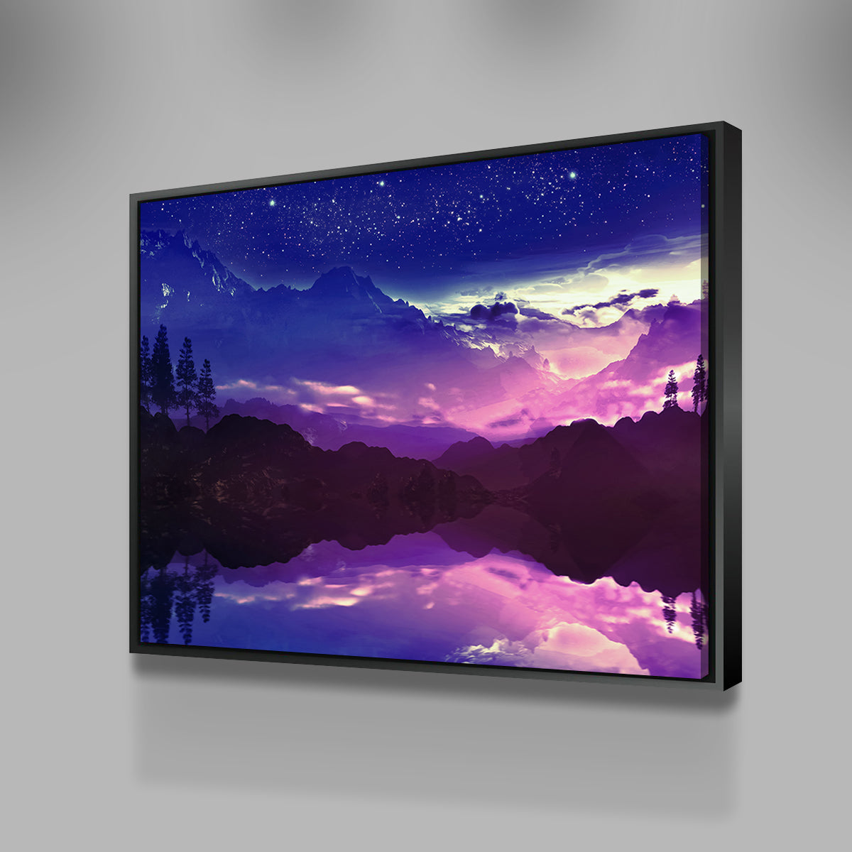 Stunning Purple Landscape Reflection Wall Art by George Sorin
