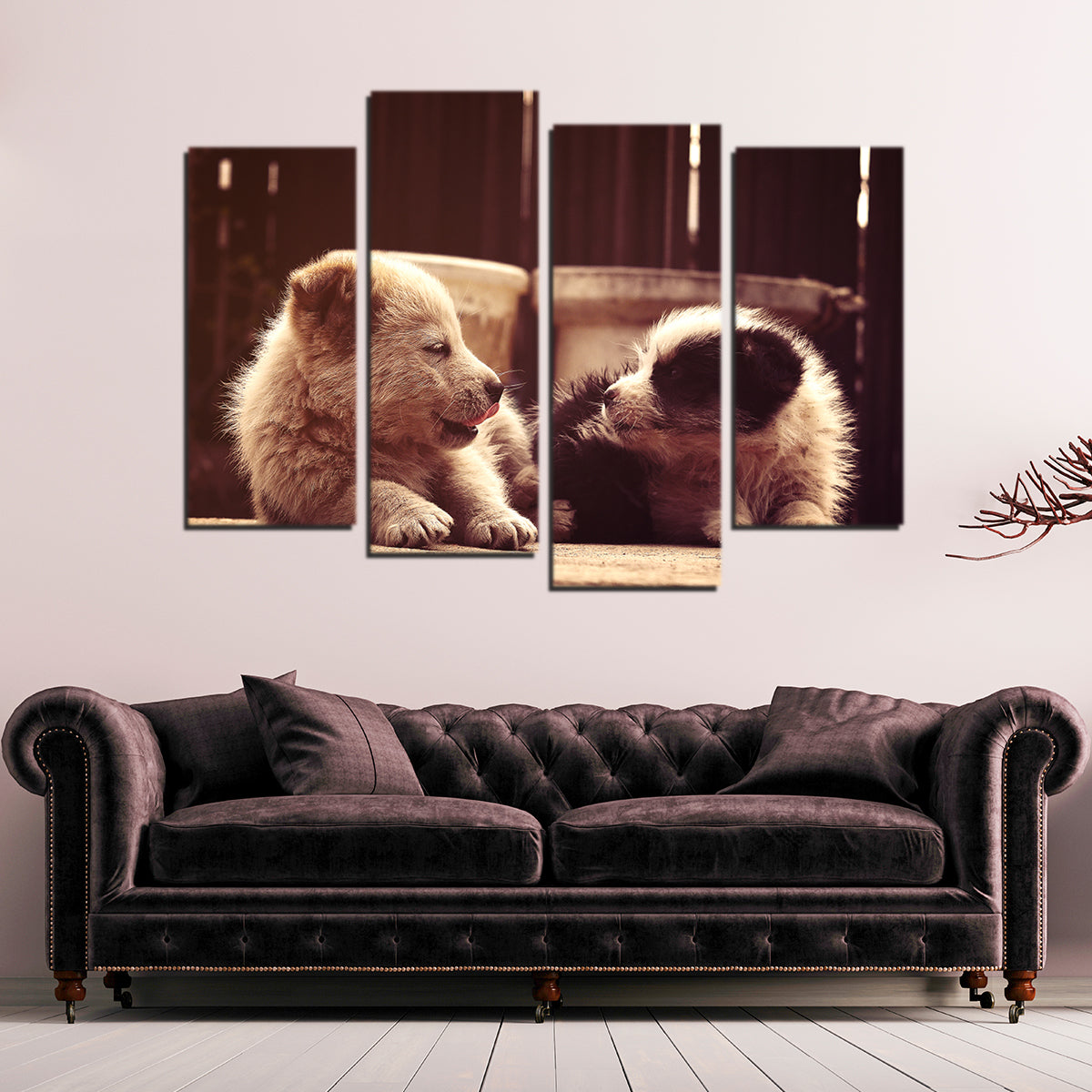 Dog's Best Friend Wall Art - Stunning Handmade Canvas by George Sorin