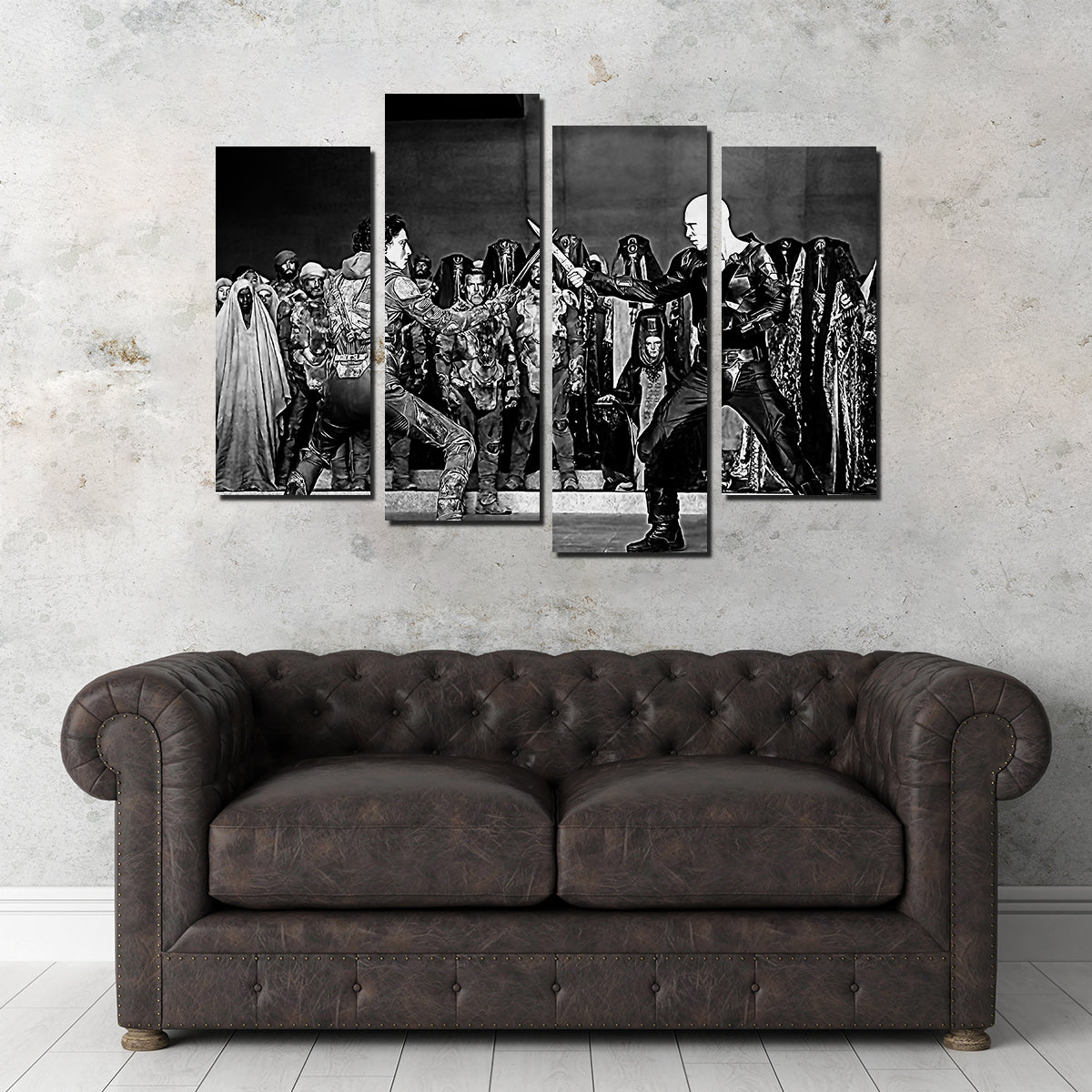 Stunning Paul Vs. Feyd Rautha Grayscale Wall Art for Your Home Decor