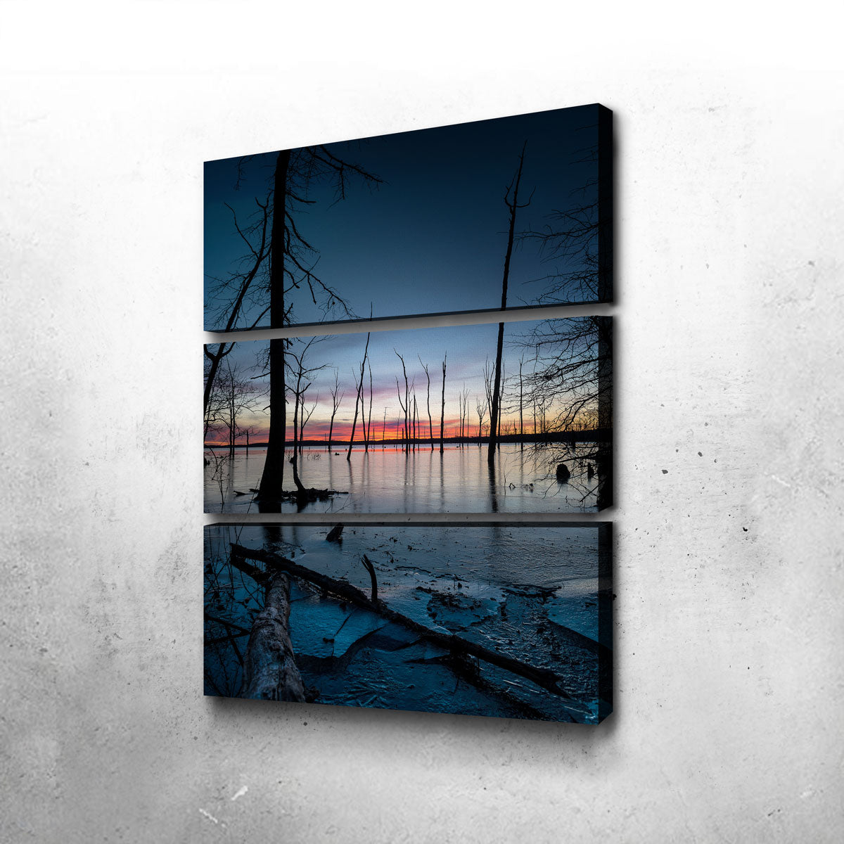 Stunning Frozen Sunset Wall Art by Dennis Maida