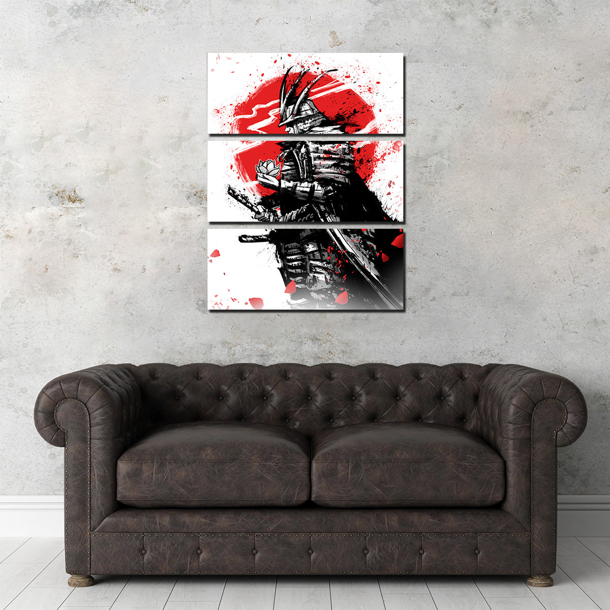 Stunning Samurai in Armor and Helmet Wall Art for Home Decor