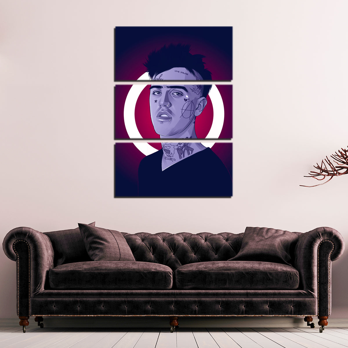 Eye - catching Lil Peep Blue Wall Art for Stunning Decor