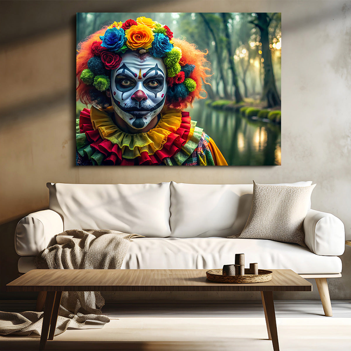 Unique Dia de Los Muertos Swamp Clown Wall Art for Stunning Home Decor