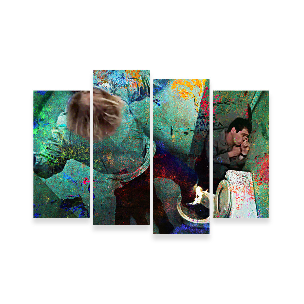 Dumb & Dumber Bathroom Stall - High - Quality Hand - Built Canvas Print