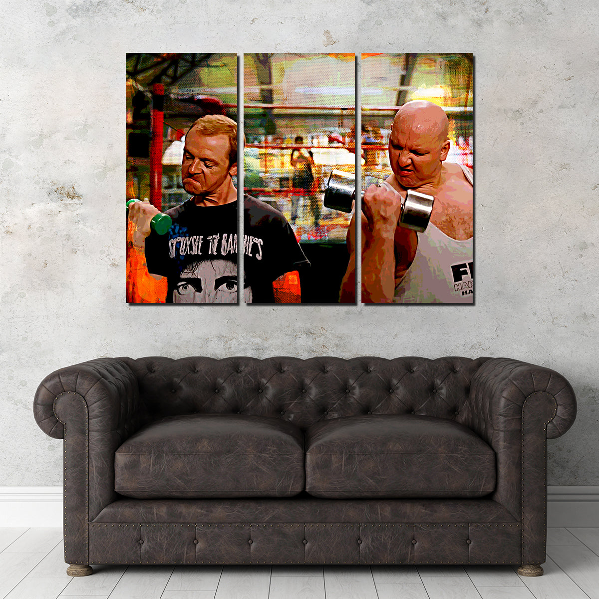 Run Fatboy Run Stylish Dumbbells Wall Art for Fitness Enthusiasts