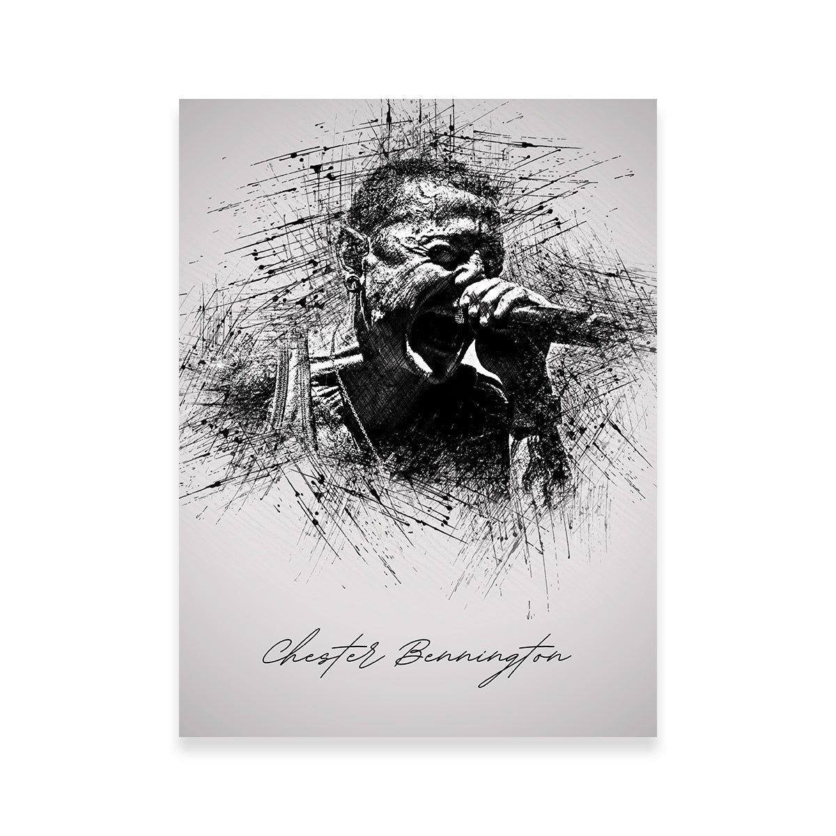Chester Bennington Iconic Scream Wall Art for Home Decor