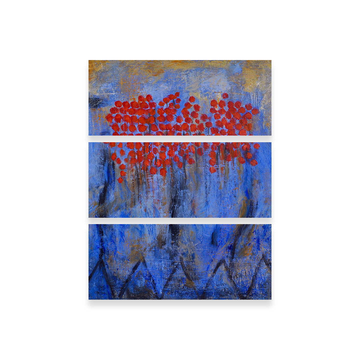 Stunning Red Flowers Wall Art by Peggy Hinaekian