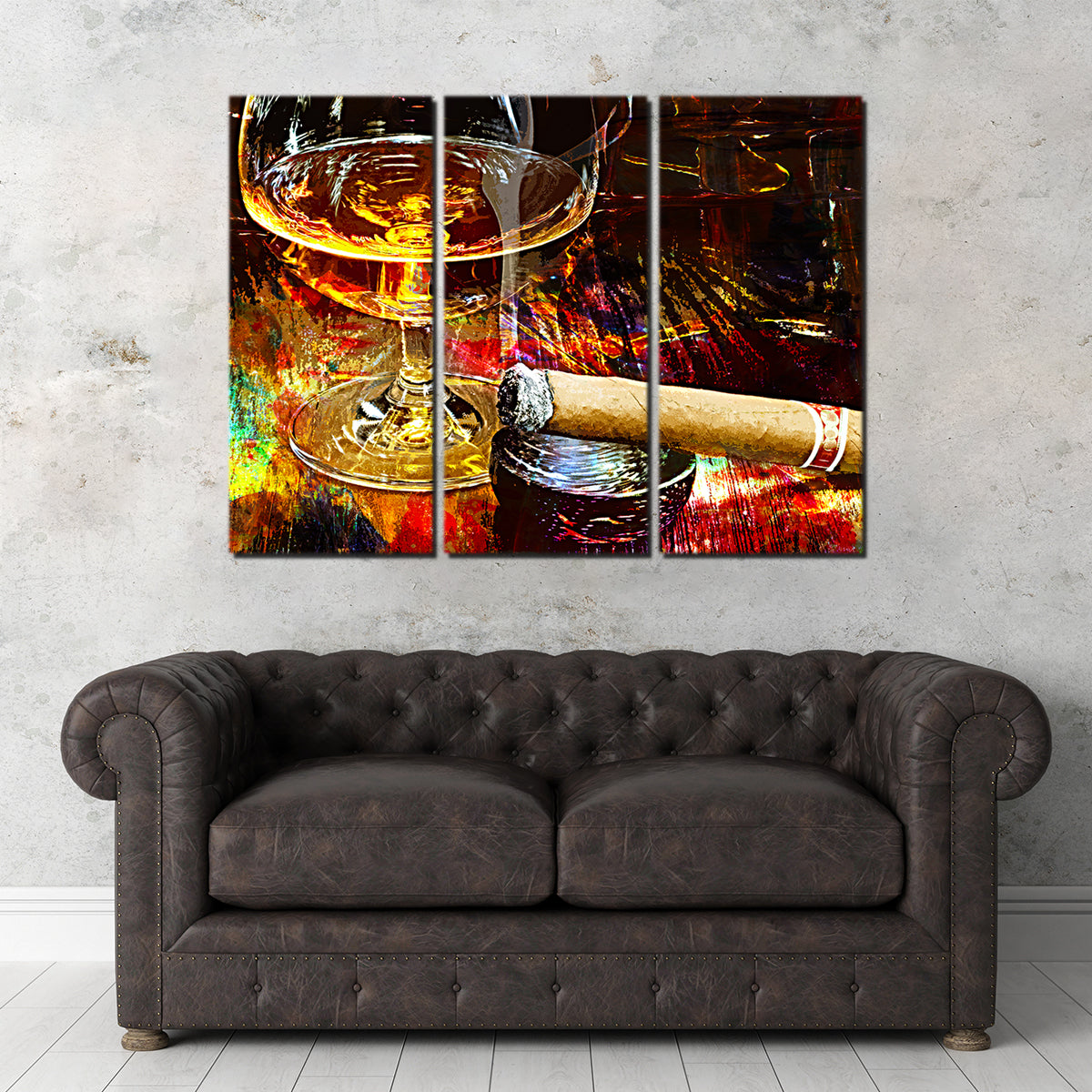 Exquisite Cigar and Whiskey-themed Wall Art for Home Decoration
