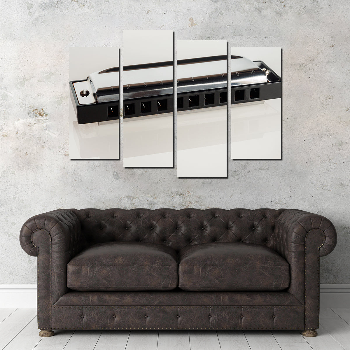 Harmonica Wall Art - Stunning Sustainable Pine Wood Frame Canvas