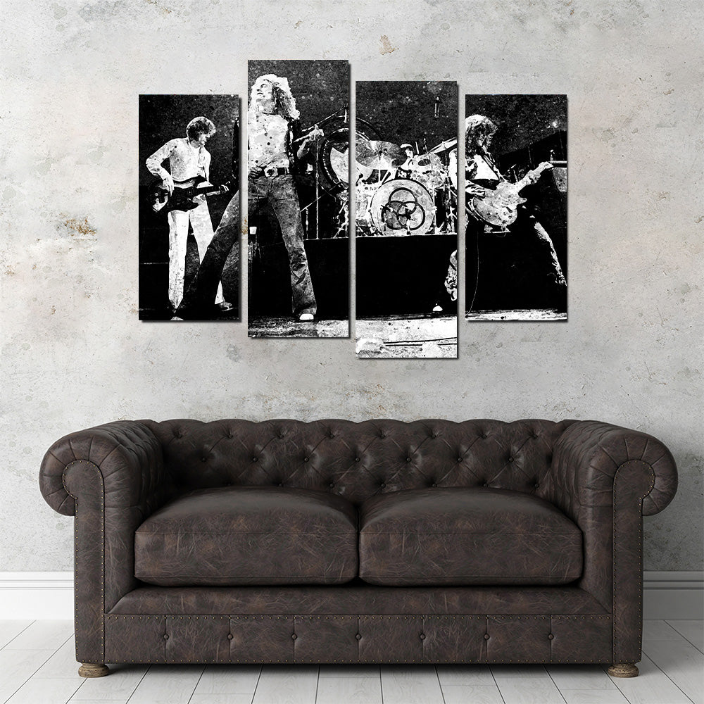 Live Led Zeppelin Stunning Grayscale Wall Art for Your Home