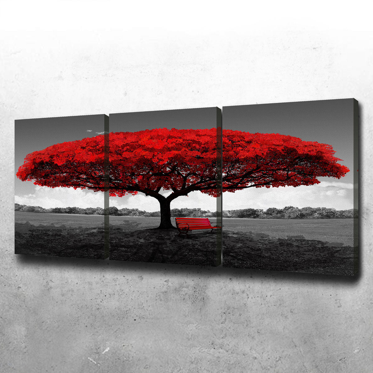 Vibrant Red Tree Wall Art for Stunning Home Decor