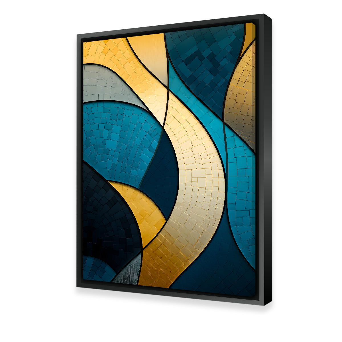 Stunning Abstract Blue Gold Waves 36 Wall Art for Modern Decor