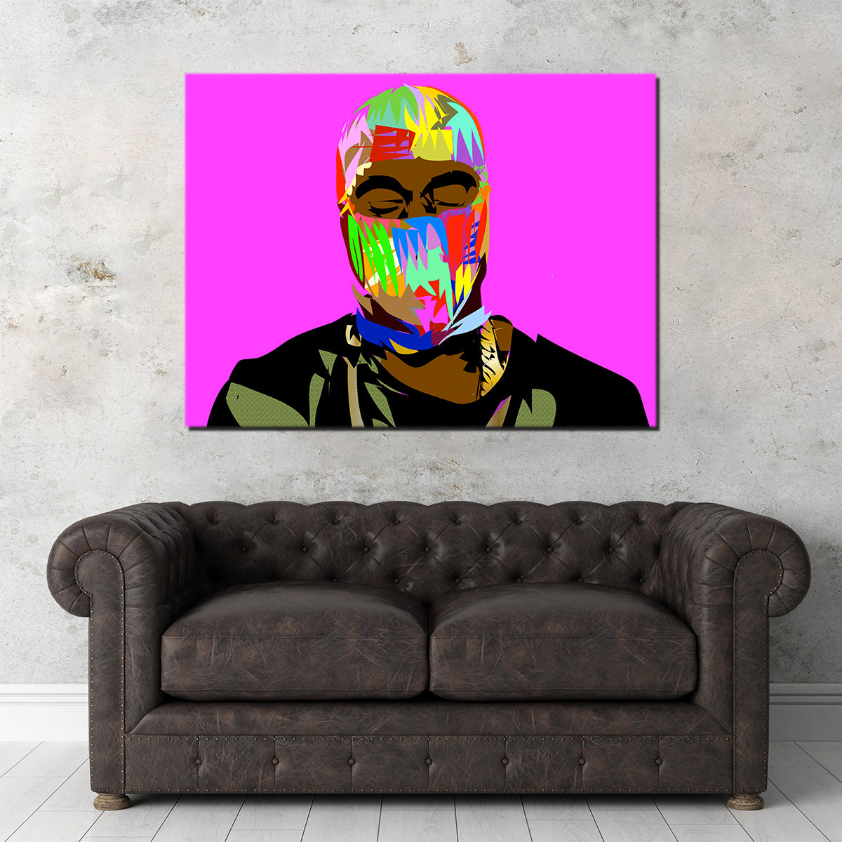 Stunning Yay Mask Wall Art - Handmade Museum-Quality Canvas Print