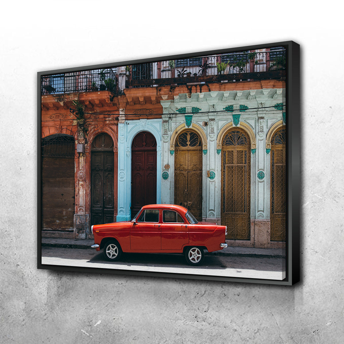 Stunning Red Car in Cuba Wall Art - Ideal for Home Decor