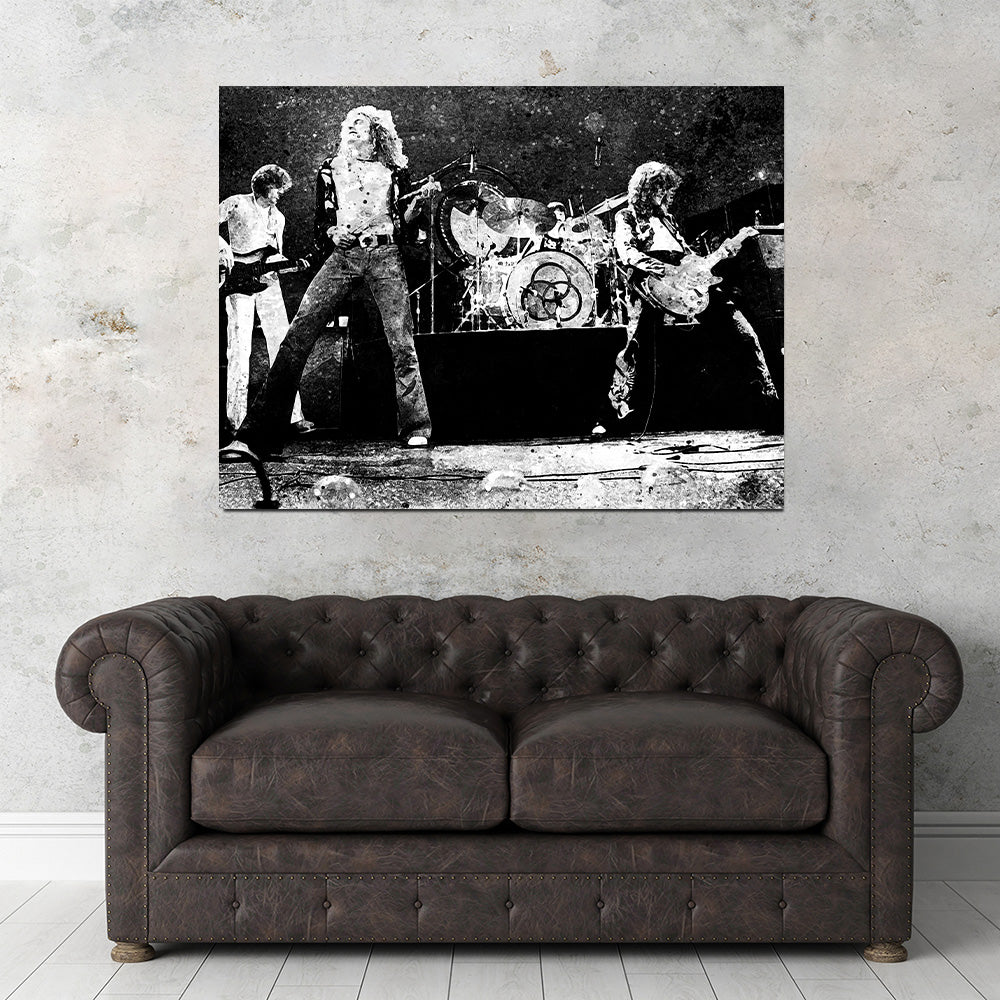 Live Led Zeppelin Stunning Grayscale Wall Art for Your Home