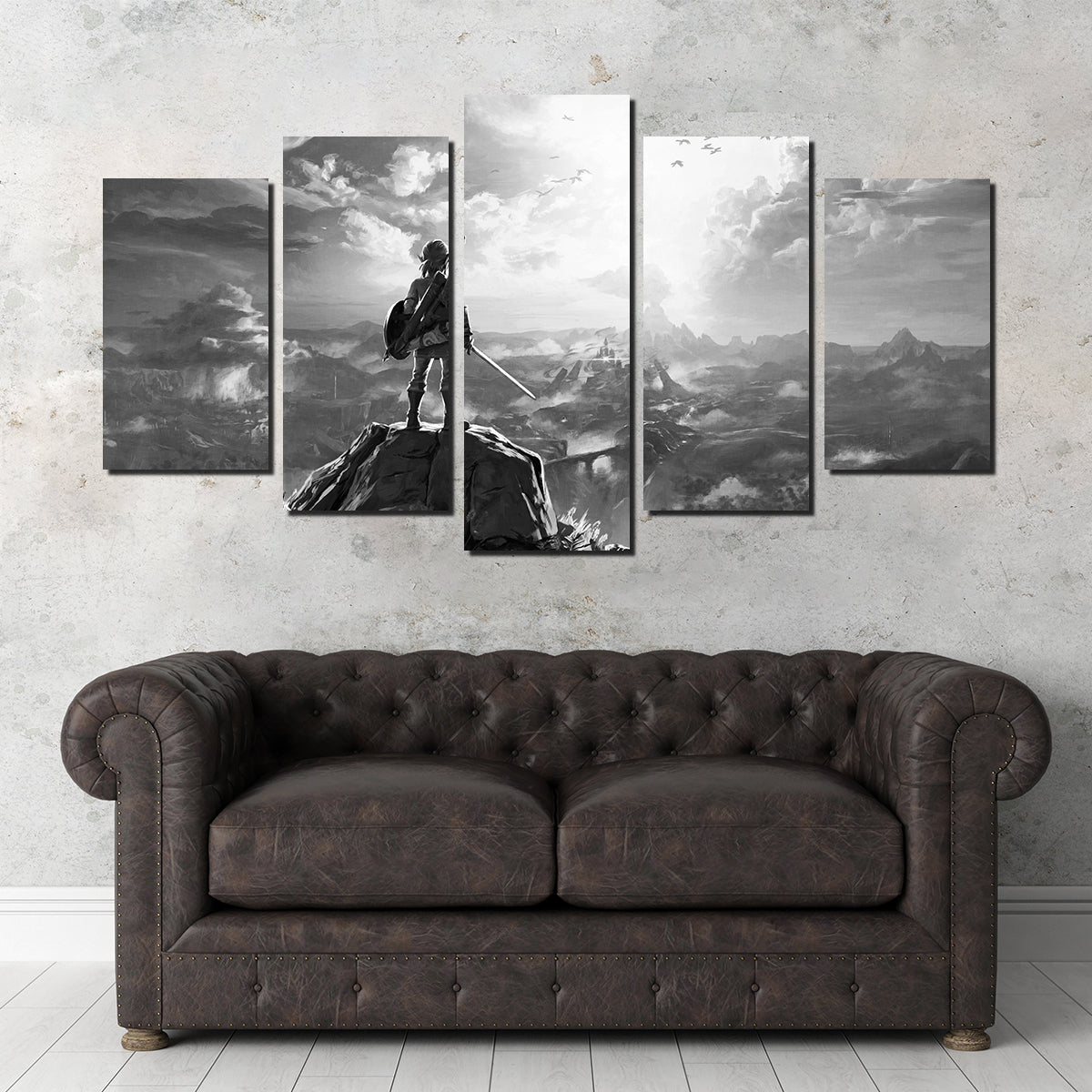 Zelda Inspired Grayscale Wall Art for Stunning Home Decor