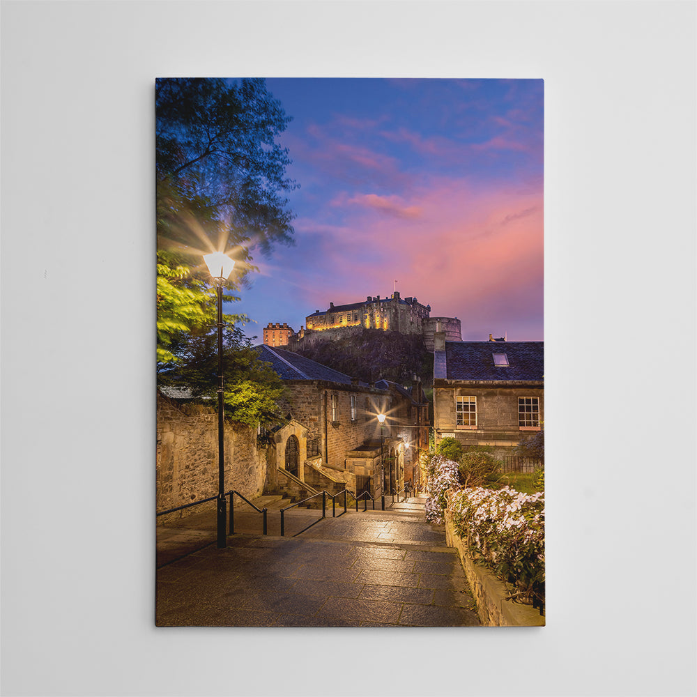 Stunning Edinburgh Castle Sunset Wall Art by Melanie Viola