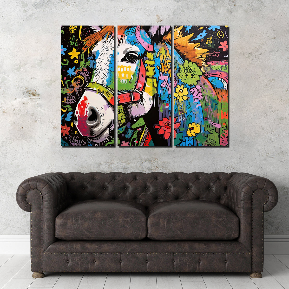 Unique Donkey Graffiti Wall Art by Stephen Chambers