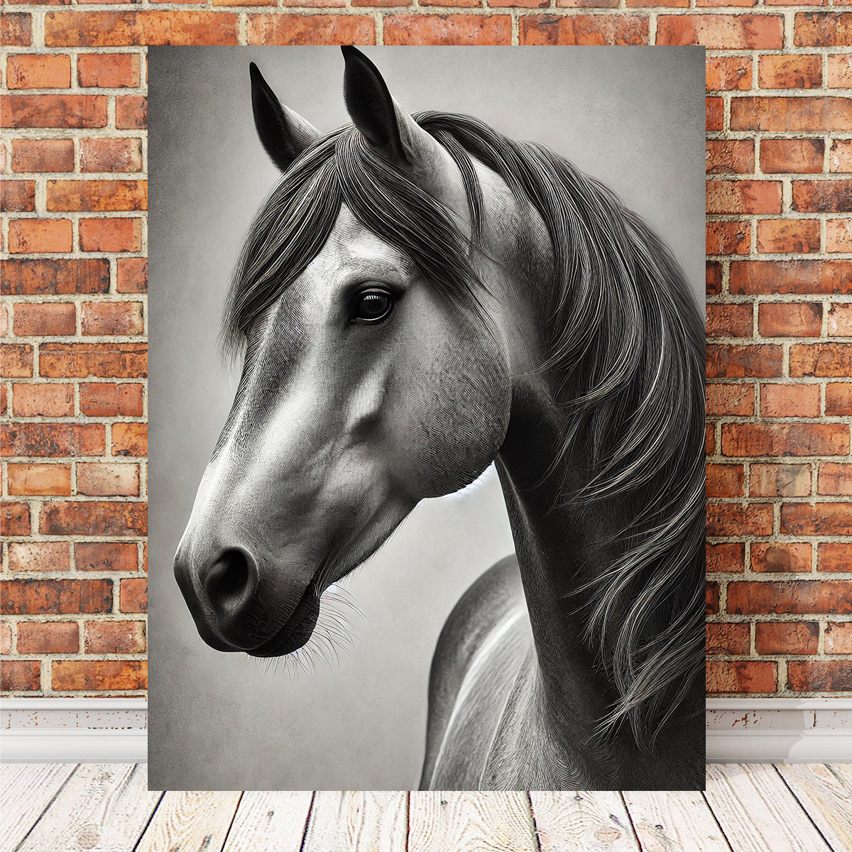 Stunning Grayscale Quarter Horse Wall Art for Your Home Decor