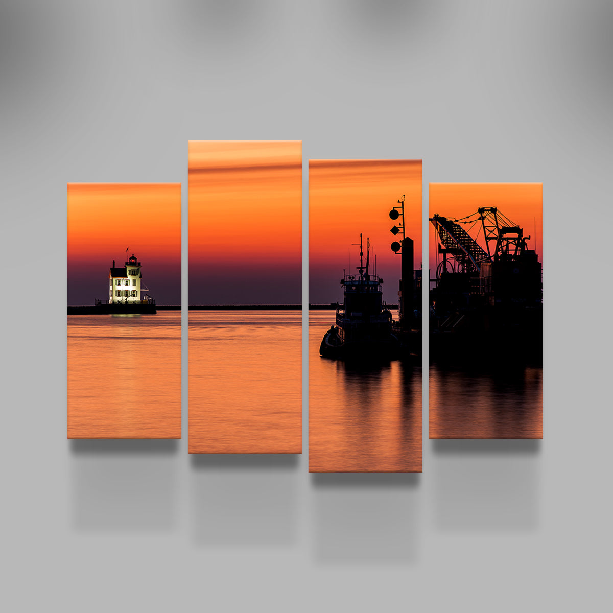 Breathtaking Lorain Harbor Lighthouse Sunset Wall Art for Stunning Home Decor