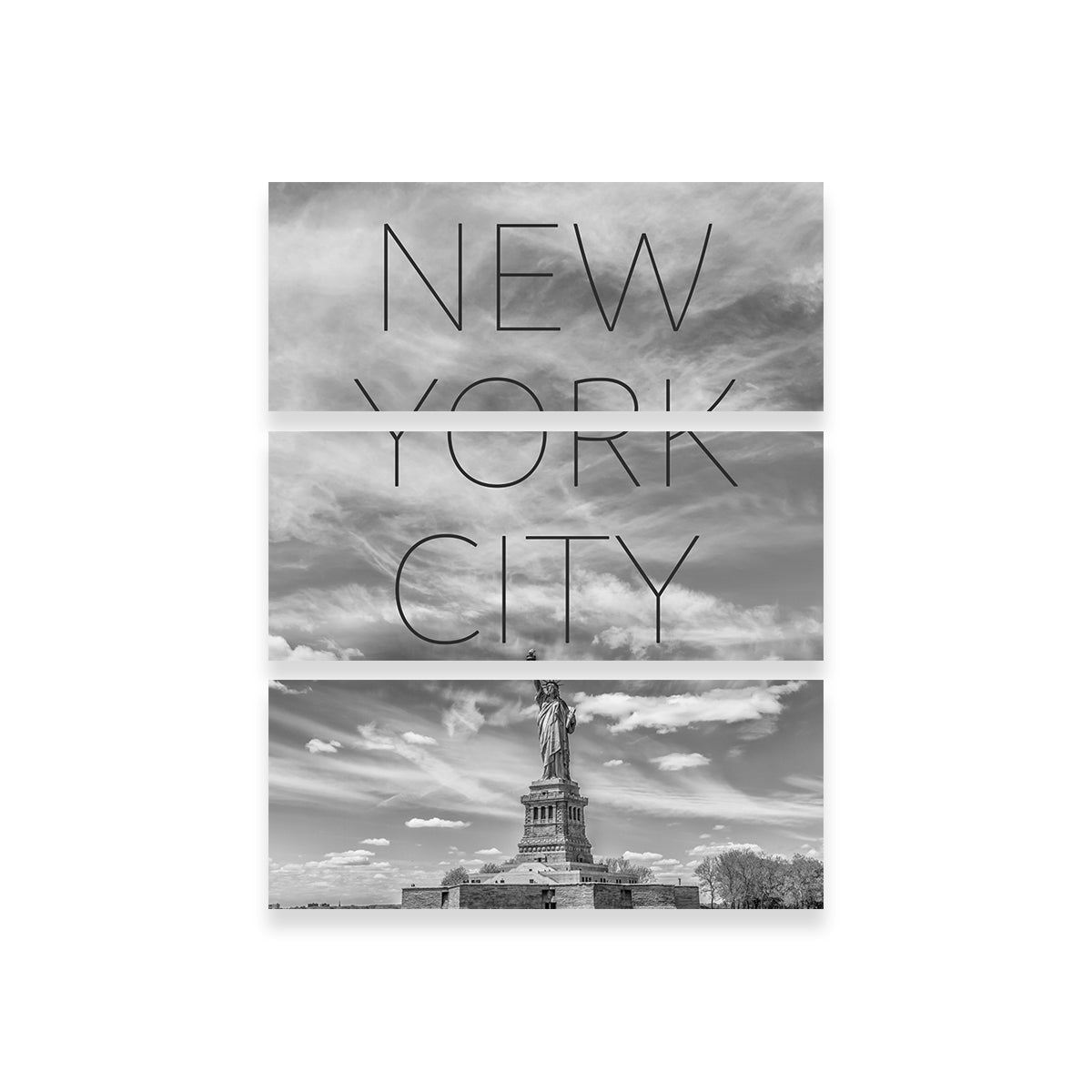 New York City Statue of Liberty Text Wall Art - Stunning Decor for Your Space