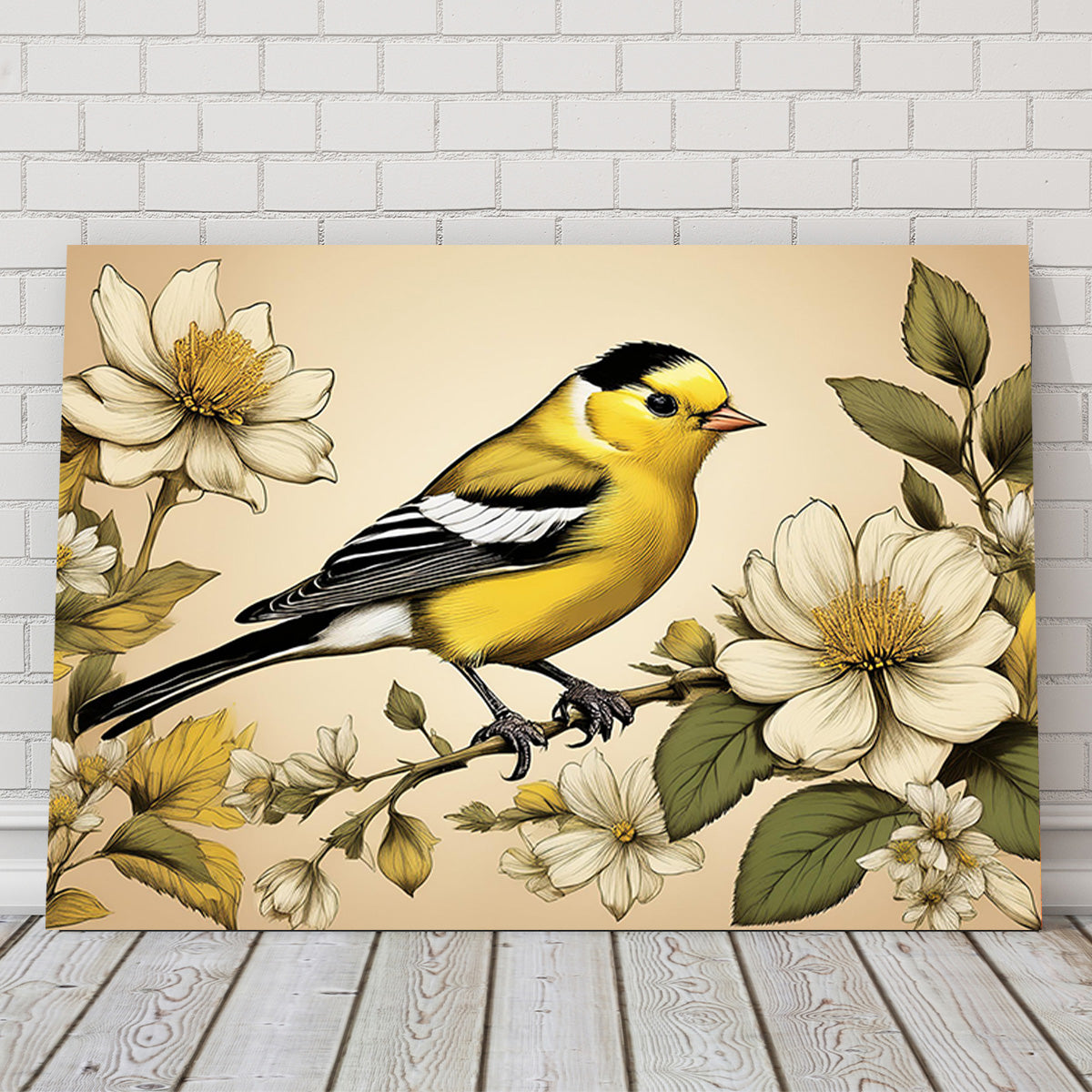 Stunning JJ Audubon's Style American Goldfinch Wall Art for Your Home Decor
