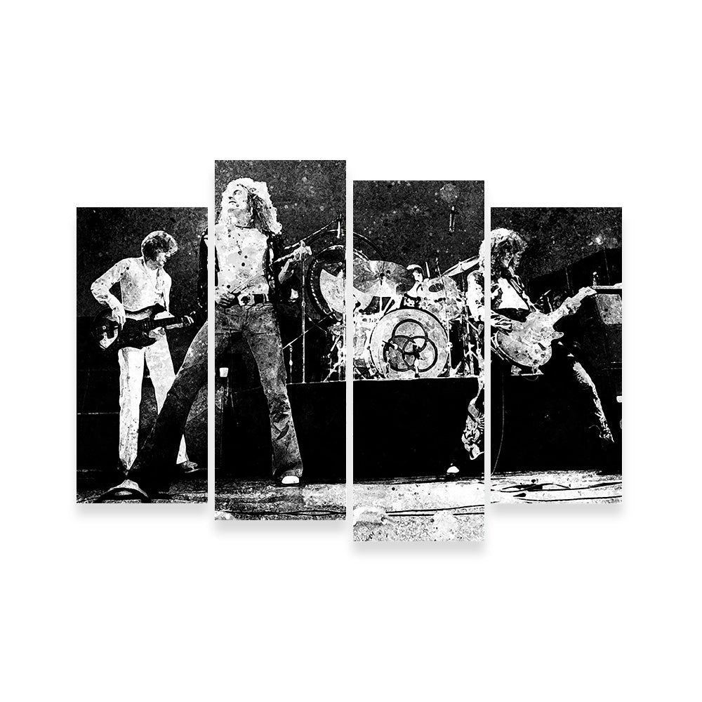Live Led Zeppelin Stunning Grayscale Wall Art for Your Home