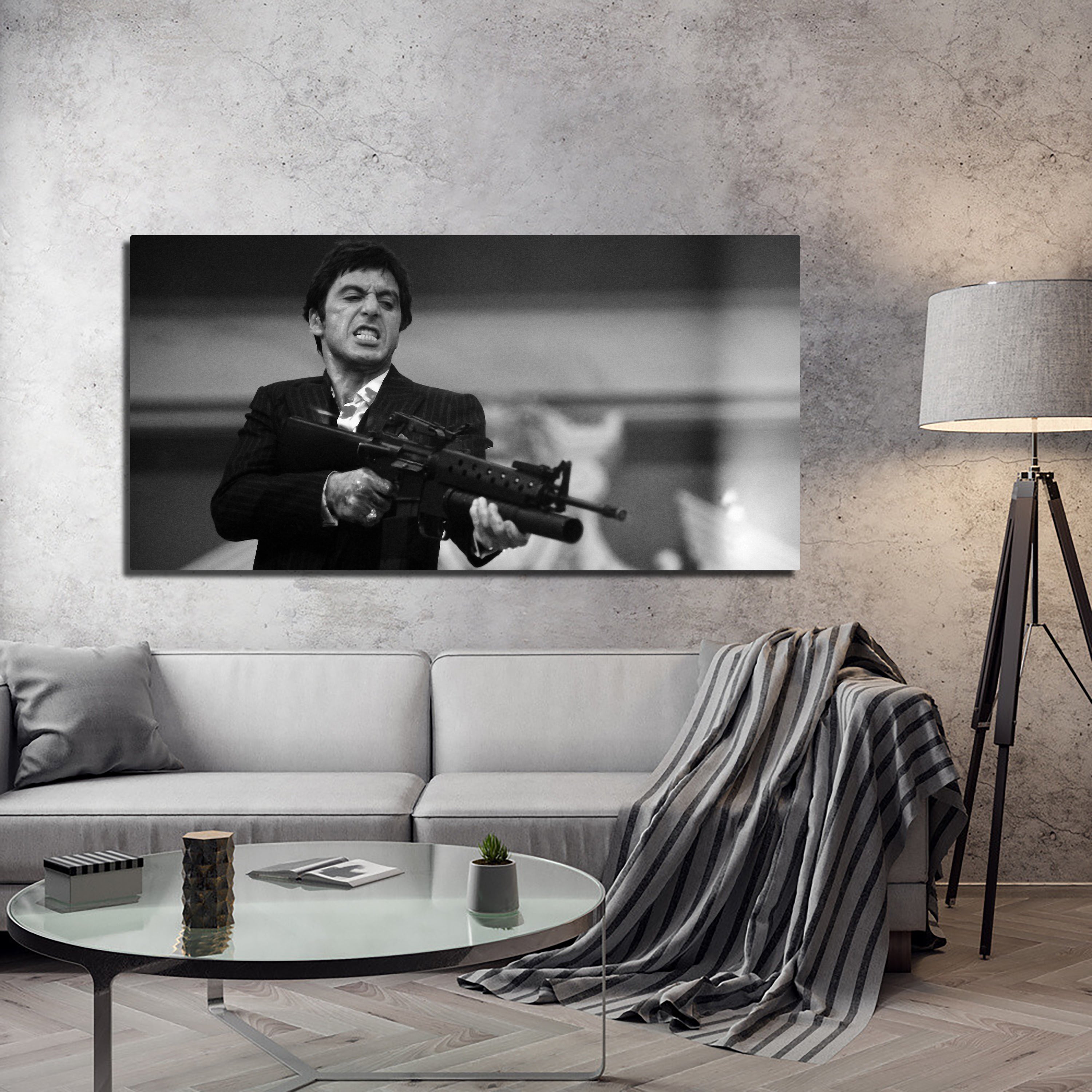 Stunning Scarface Black & White Panoramic Wall Art for Your Home Decor