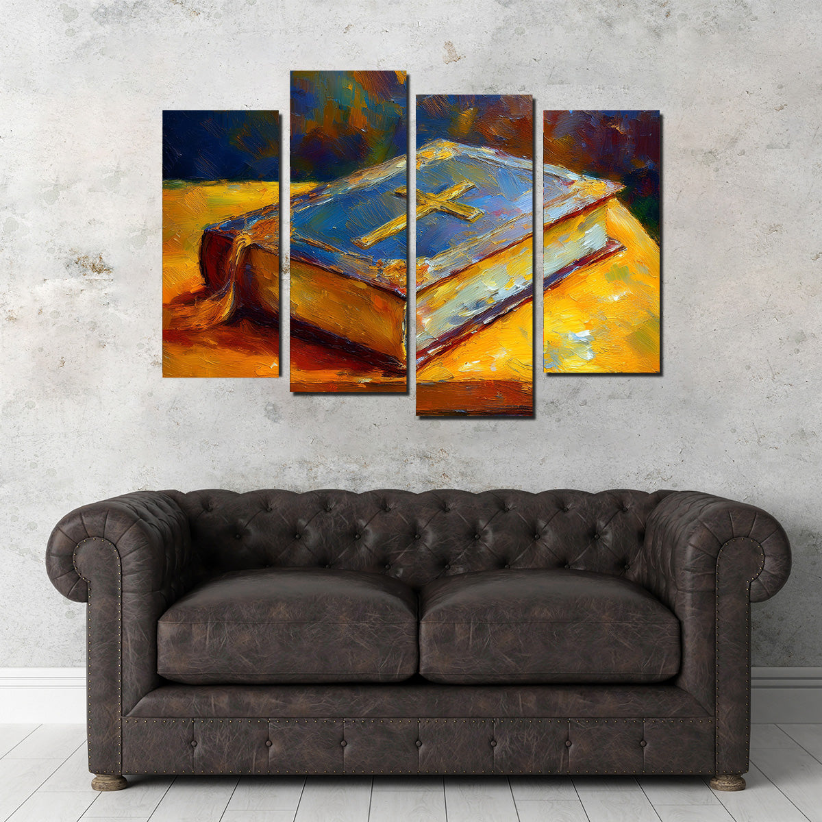 Exquisite The Bible Wall Art with Sustainable Wood Frame