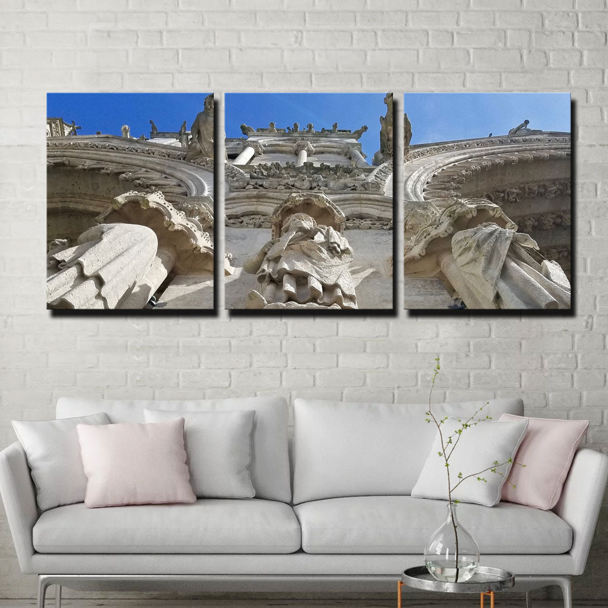 Exquisite Reims Cathedral Gargoyles Wall Art by David Campbell