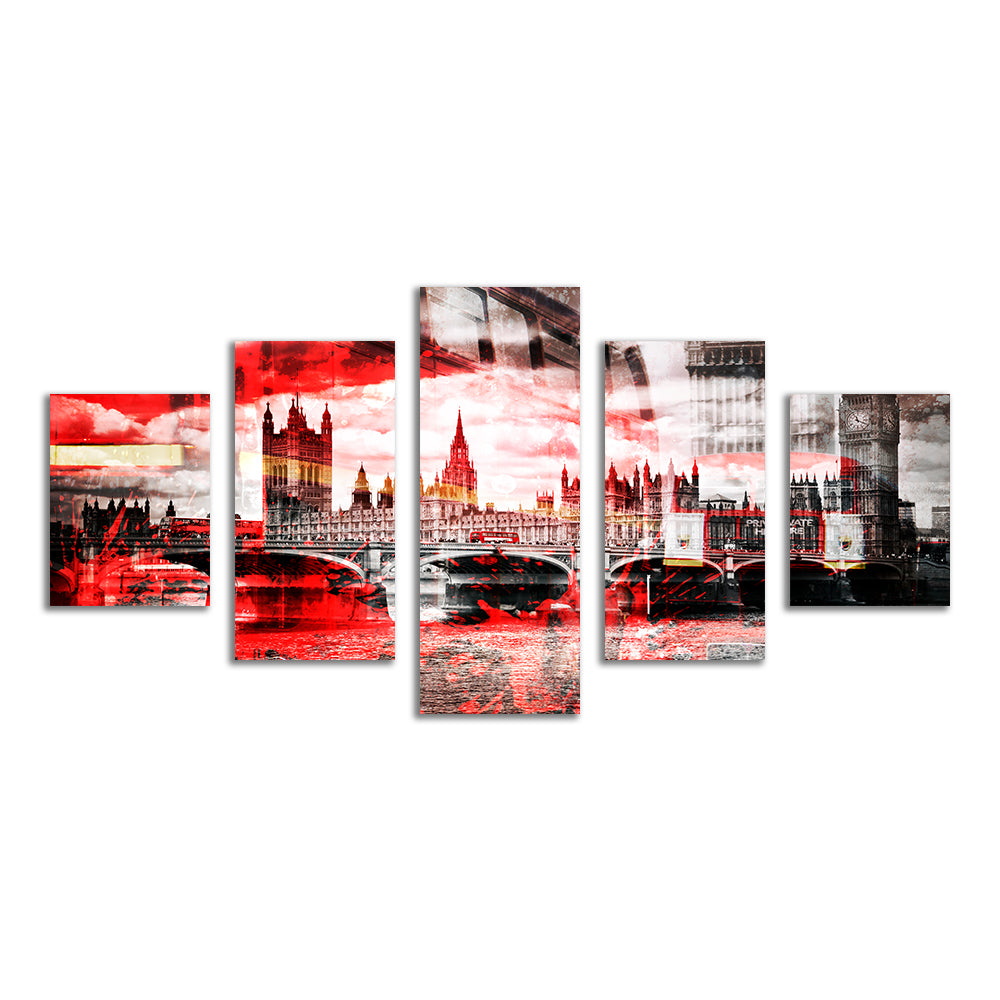 Stunning City Art LONDON Red Bus Composing Wall Art by Melanie Viola