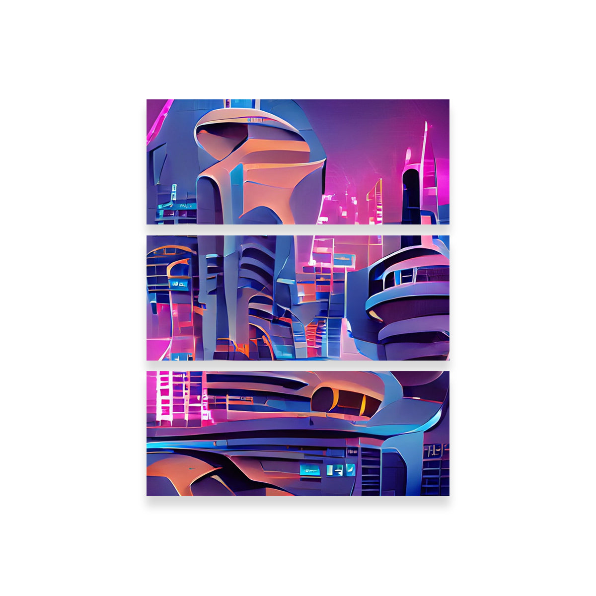 Stunning Futuristic City Wall Art by Gabriel Ritcey