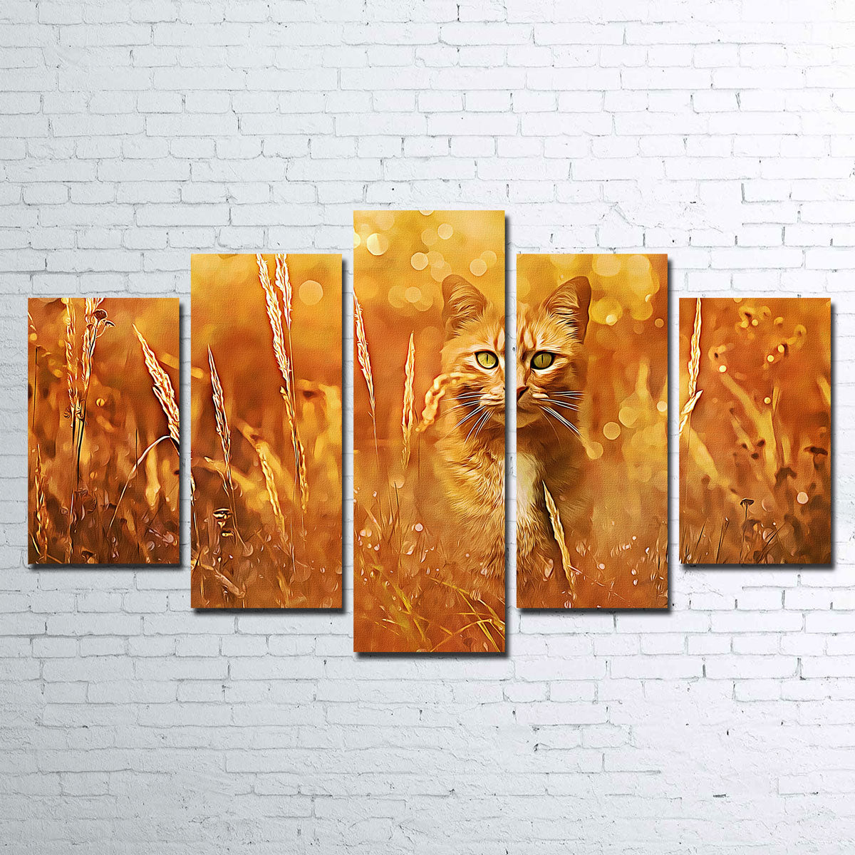 Charming Little Tiger In The Grass Wall Art by Denise Dundon