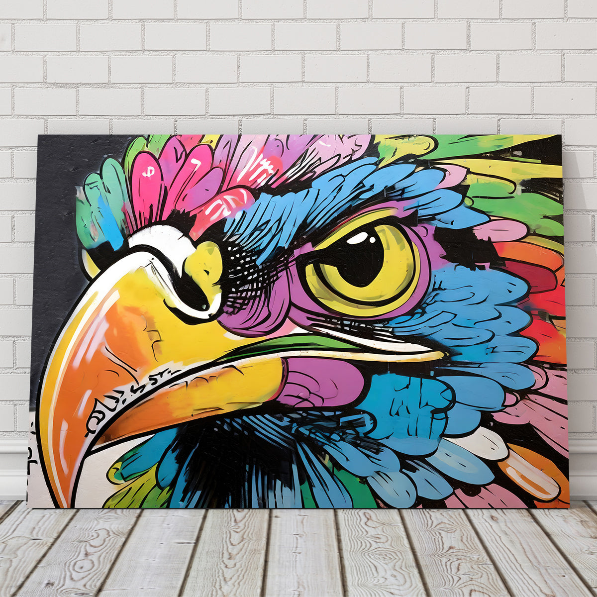 Stunning Hawk Graffiti Wall Art by Stephen Chambers