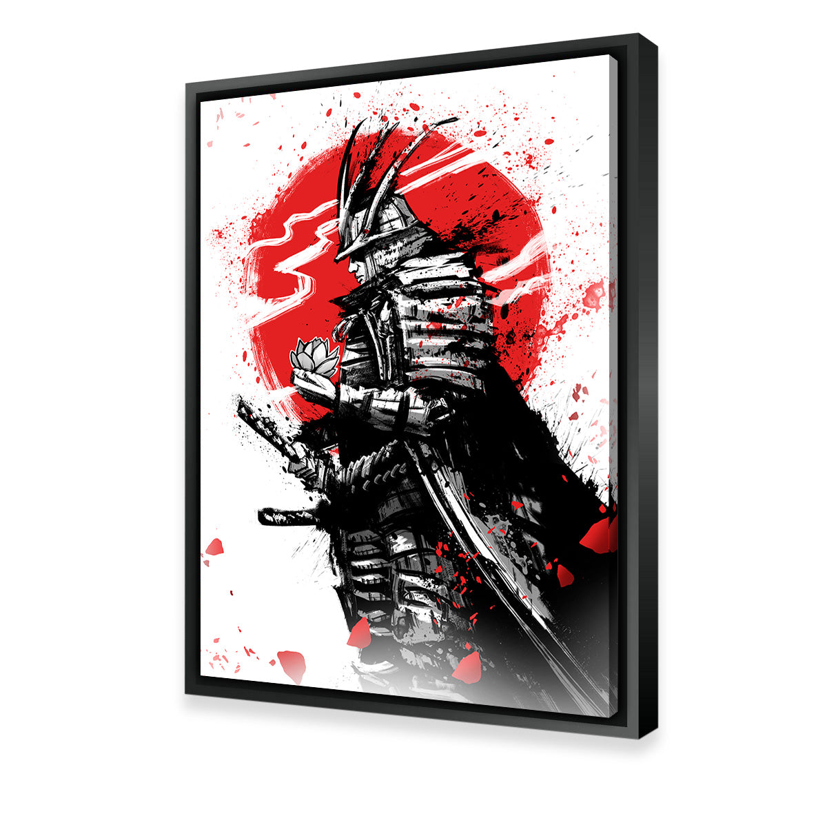 Stunning Samurai in Armor and Helmet Wall Art for Home Decor