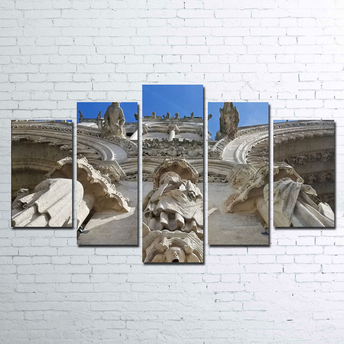 Exquisite Reims Cathedral Gargoyles Wall Art by David Campbell