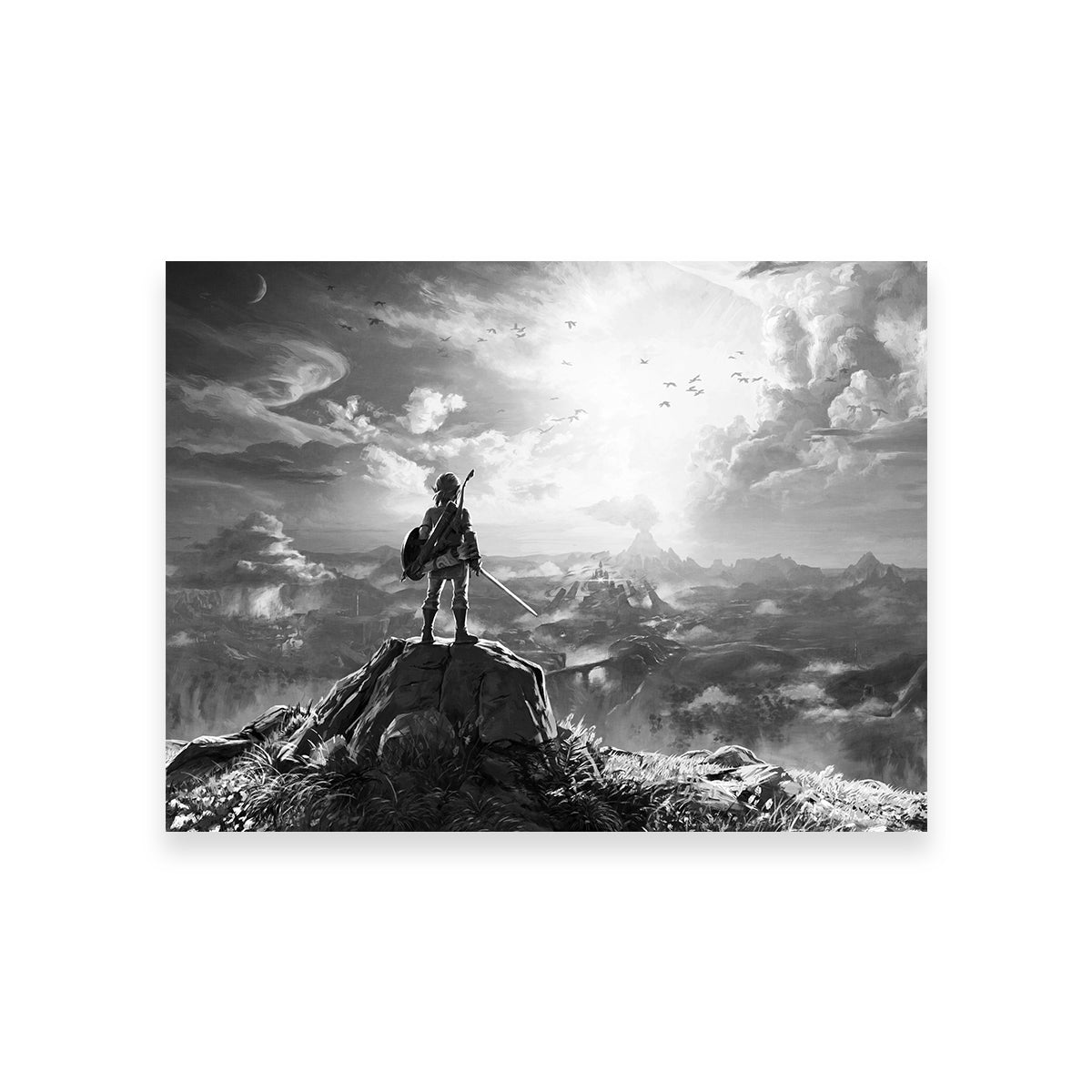 Zelda Inspired Grayscale Wall Art for Stunning Home Decor