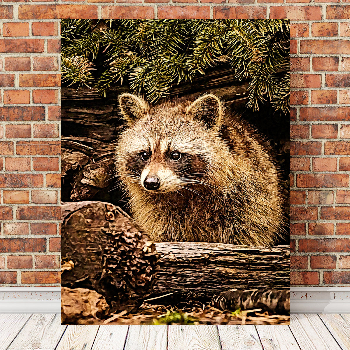 Exquisite Raccoon Wall Art by Denise Dundon
