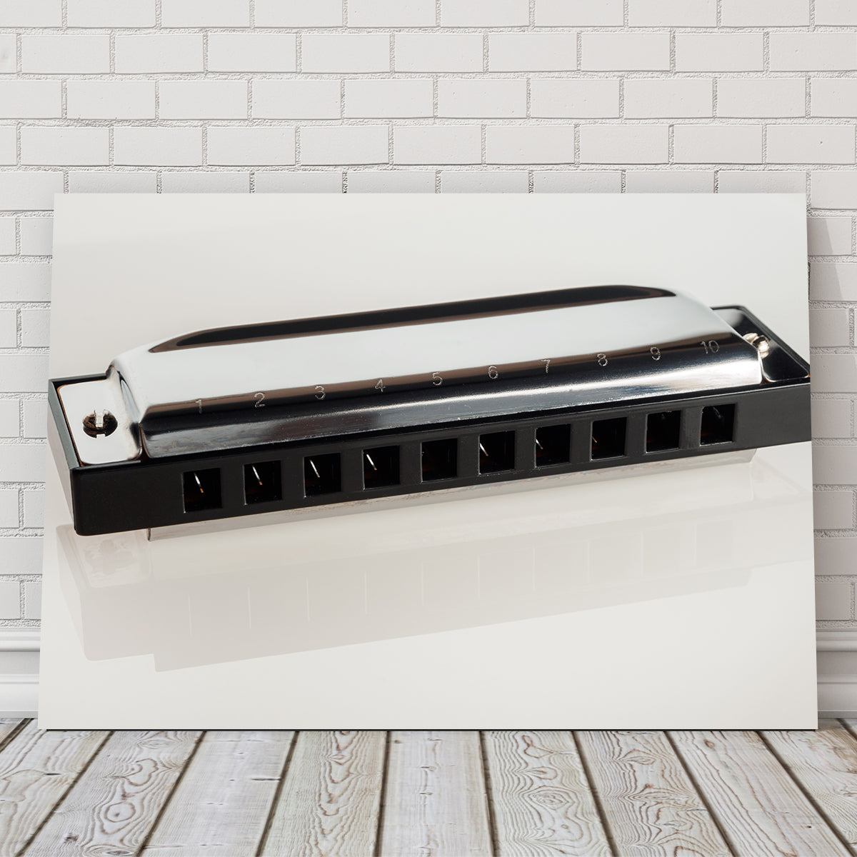 Harmonica Wall Art - Stunning Sustainable Pine Wood Frame Canvas