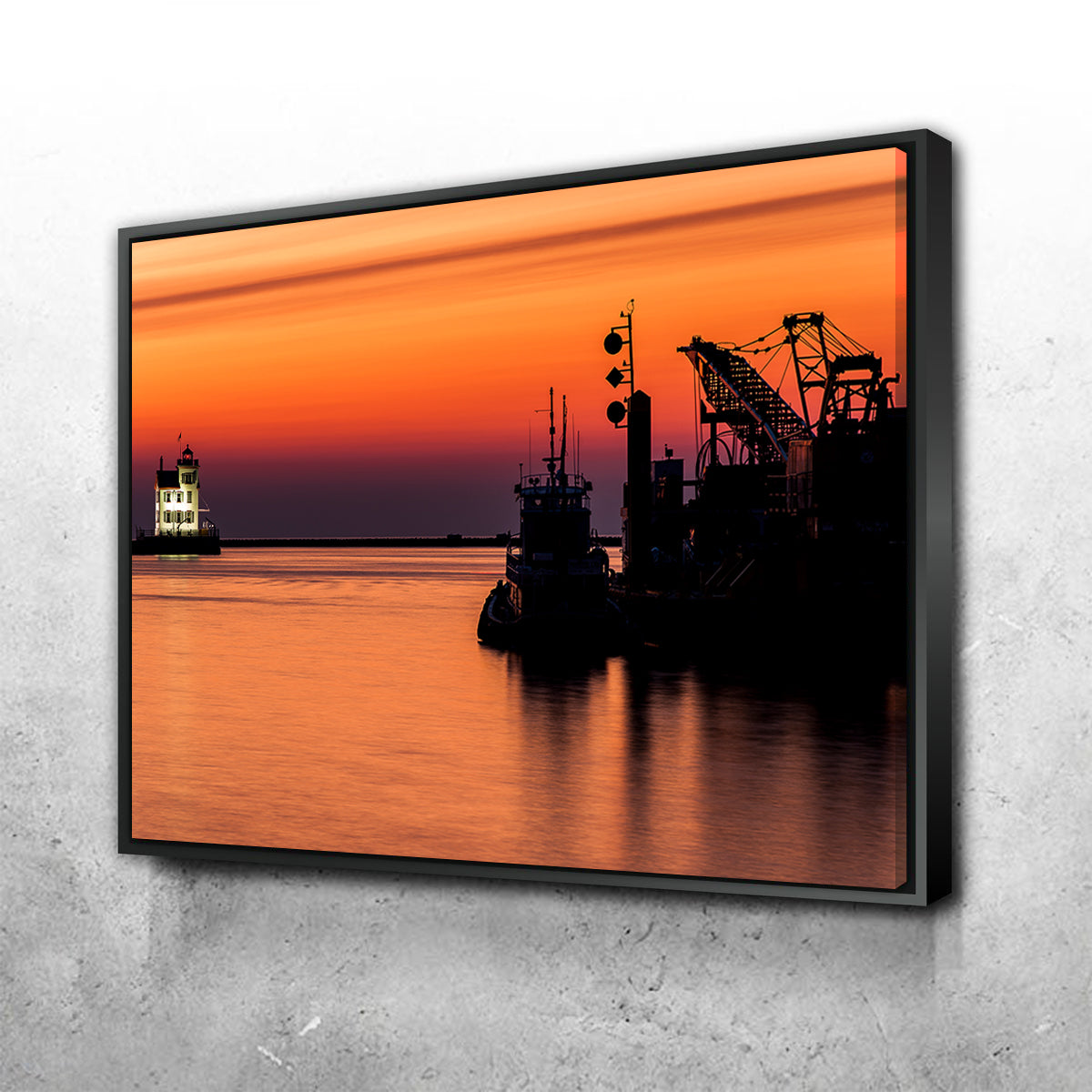 Breathtaking Lorain Harbor Lighthouse Sunset Wall Art for Stunning Home Decor