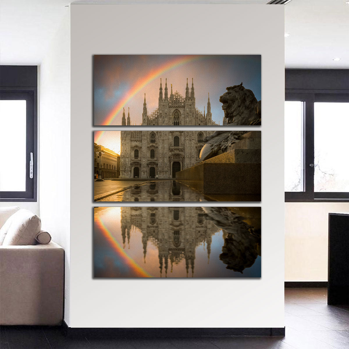 Gorgeous Rainbow in Milan Wall Art for Stunning Home Decor