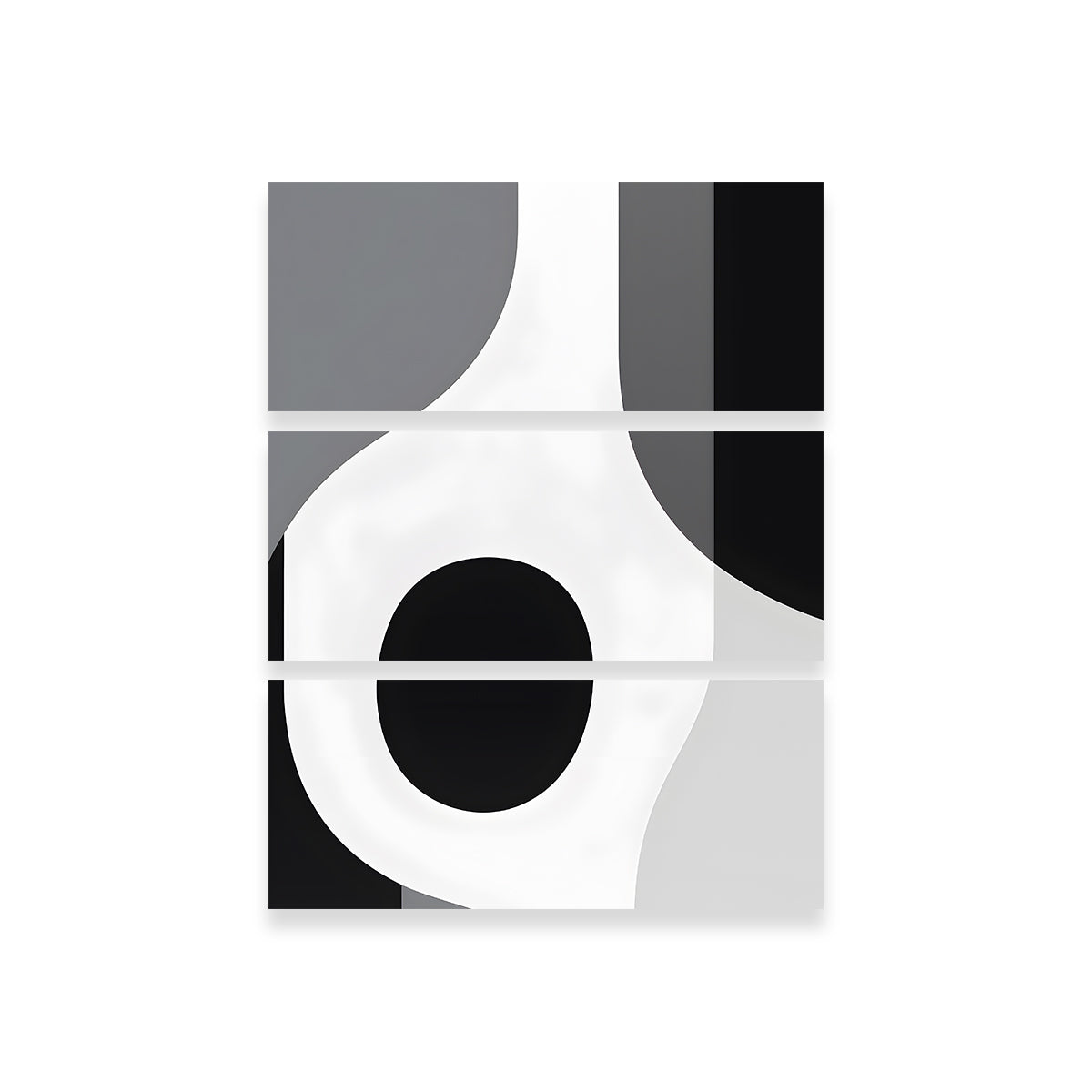 Eye - catching Abstract Shapes Series B&W 1 Wall Art for Modern Spaces