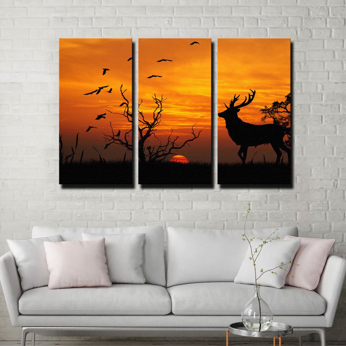 Stunning Deer In The Sunset Wall Art for Home Decor