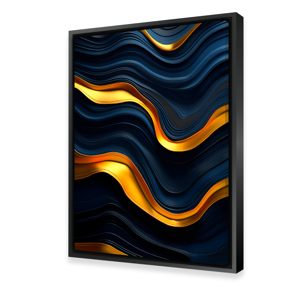 Stunning Abstract - Blue Gold Shapes 20 Wall Art for Modern Interiors