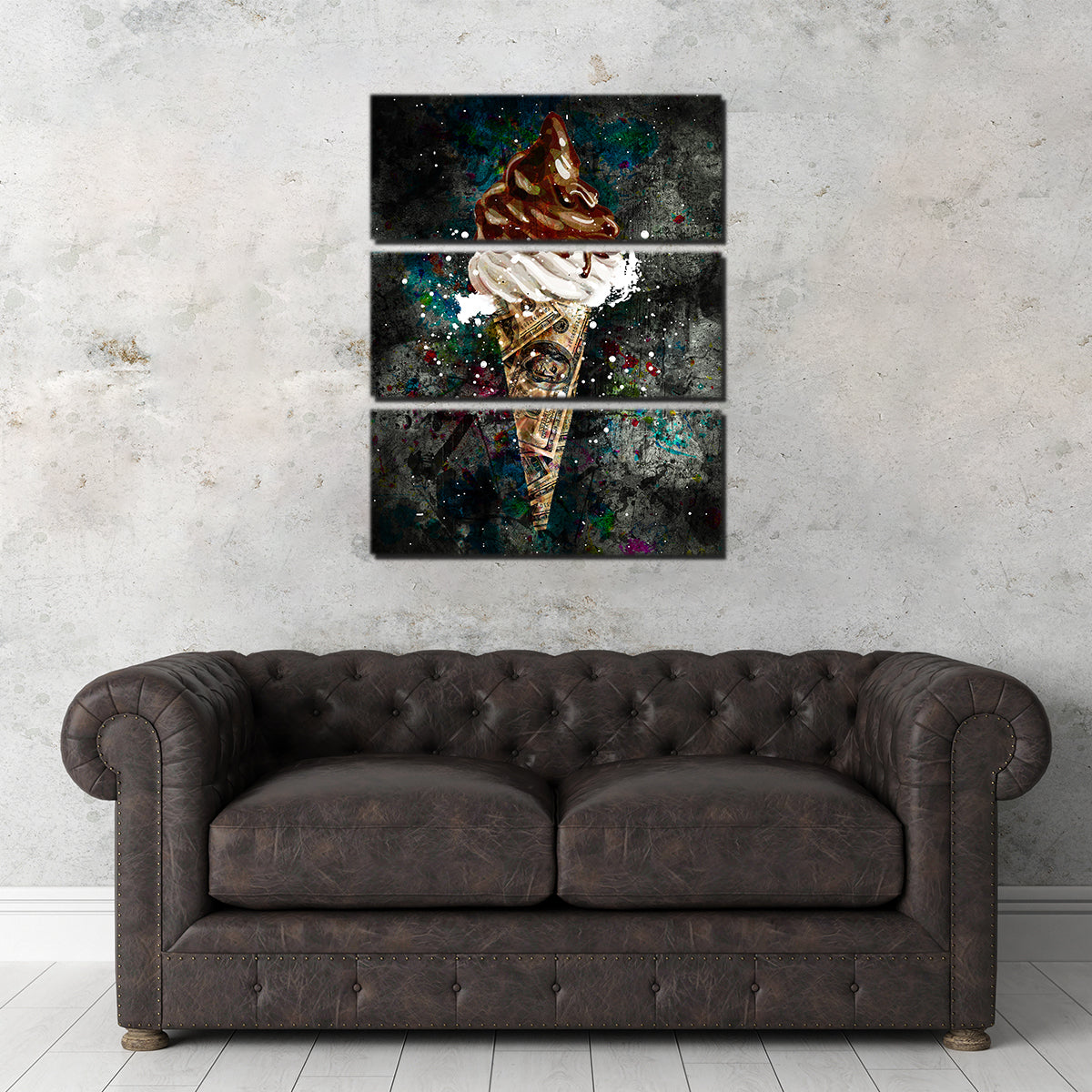 Stylish Dollar Cone Canvas Wall Art by Studiodtalk