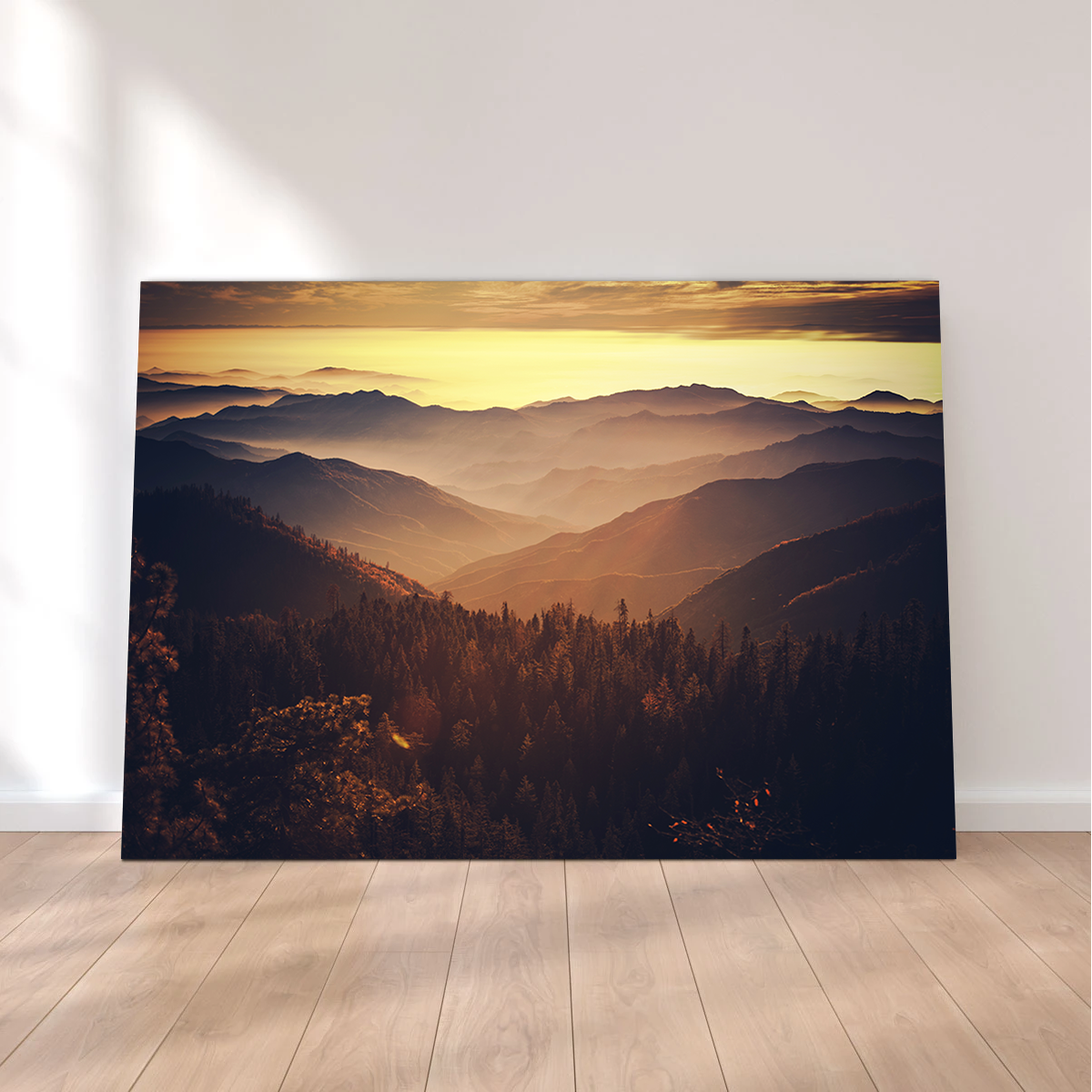 Breathtaking Scenic Sunset Wall Art of Sierra Nevada Mountains
