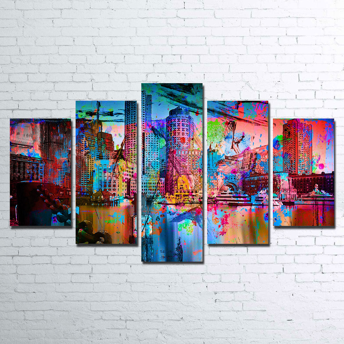 Stunning Abstract Boston Skyline Wall Art for Modern Interiors
