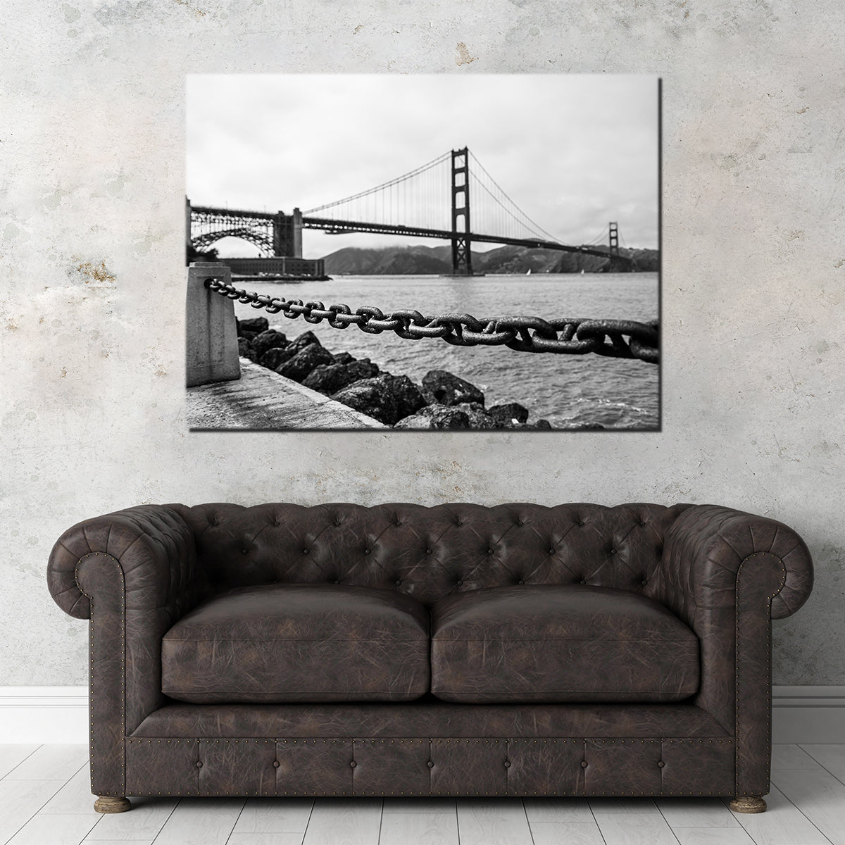 Stunning Golden Gate Chain Wall Art for Home Decor